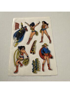 Vintage 1979 DC Comic Super Heroes Puffy Stickers Wonder Woman Supergirl G9